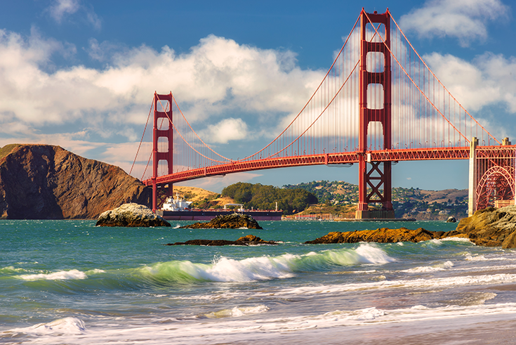 The Golden Gate Bridge in San Francisco California 