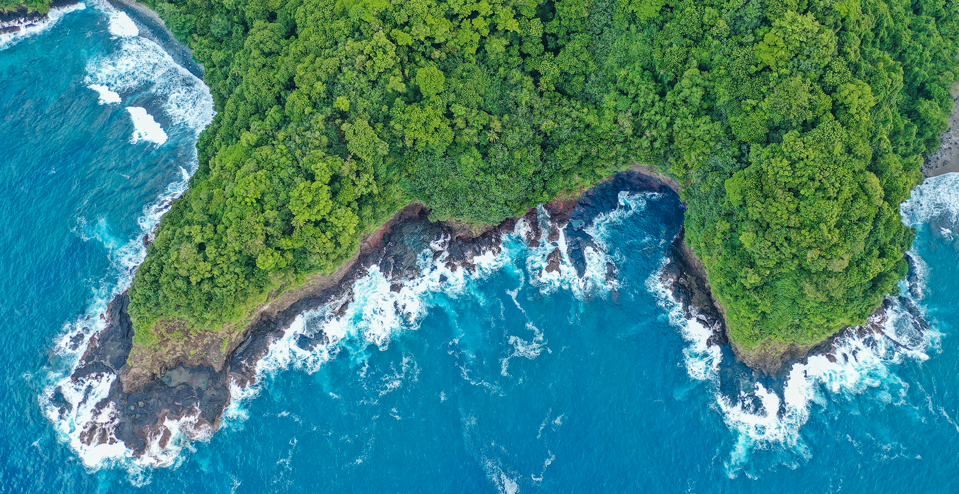 Aerial View of Lush American Samoa Coastline