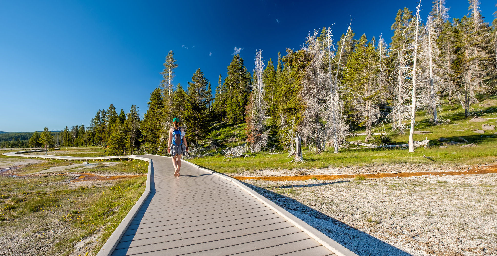 Hiker in Yellowstone National Park