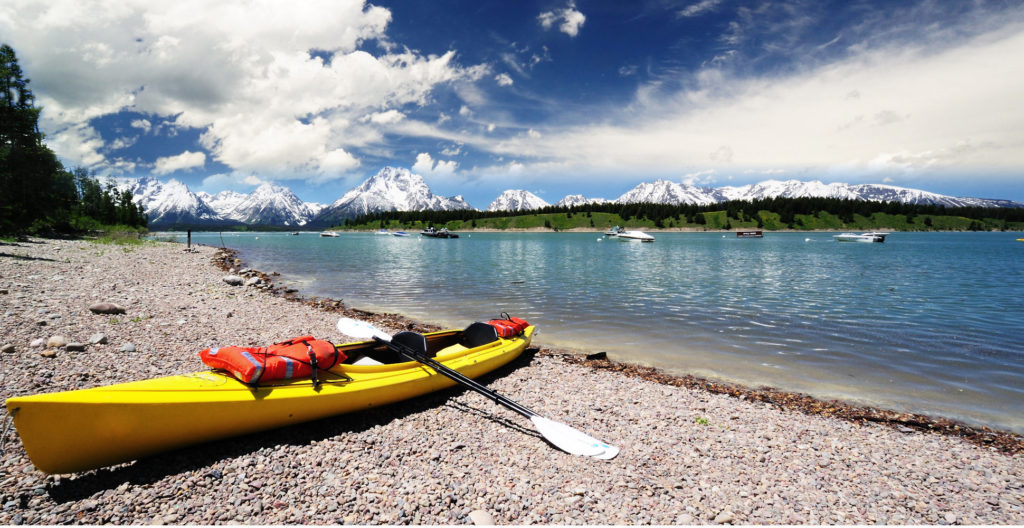 Kayak near Jackson Lake