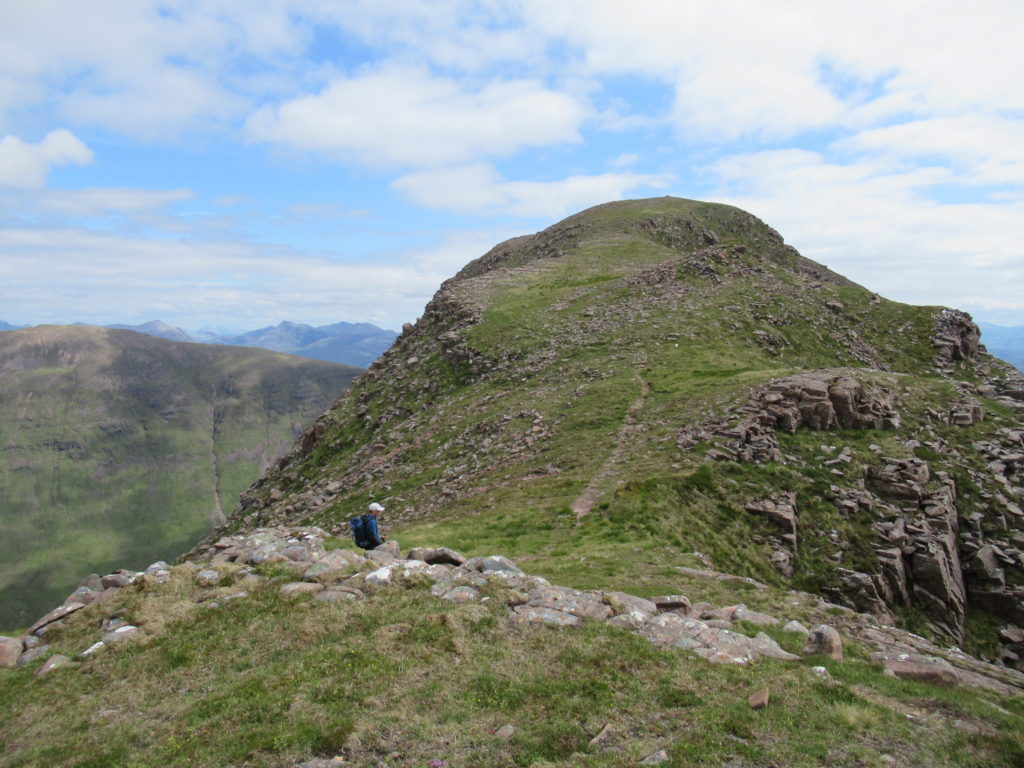 Almost to the top of Sgurr a’Chaorachain with the hiking guide