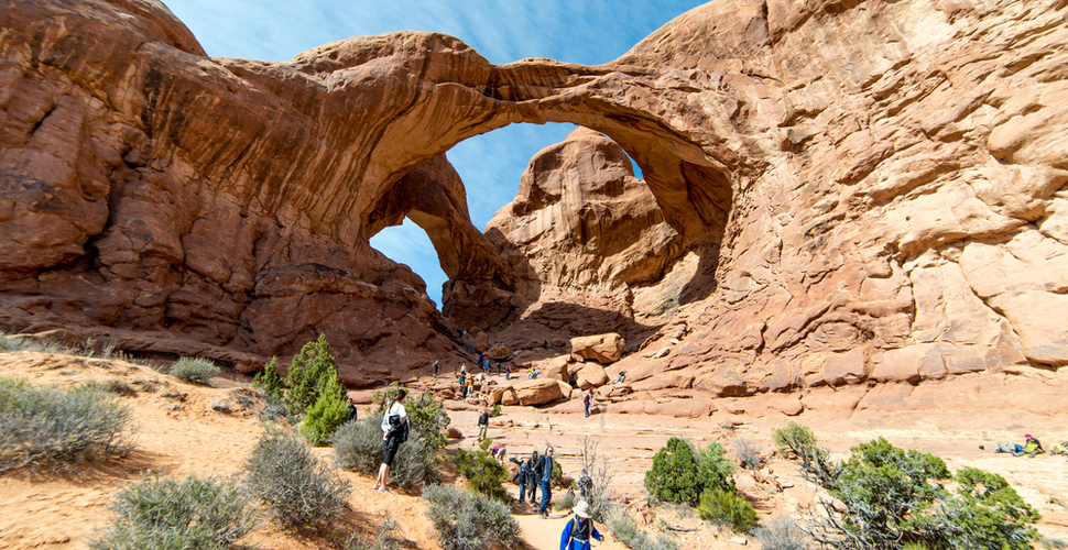 Hiking the Double Arch Trail in Arches NP