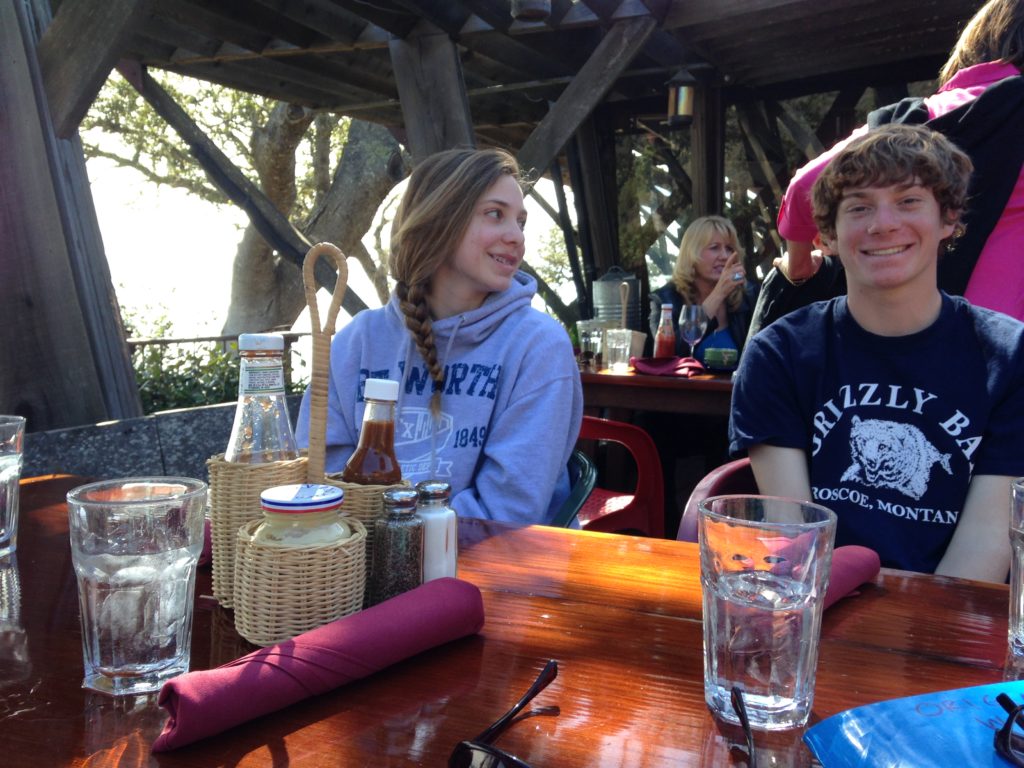 Paige and Spencer enjoy lunch at the famous Nepenthe