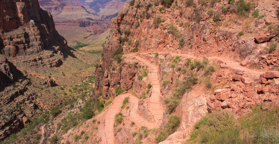 Switchbacks on Bright Angel Trail in Grand Canyon National Park