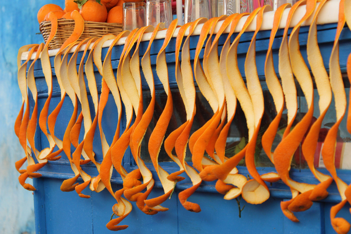 Artful orange peels in Morocco