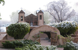 The Chimayo Chapel with a dusting of snow