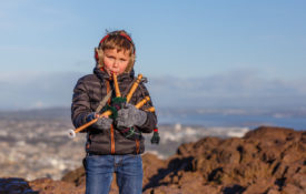 Youthful bagpiper