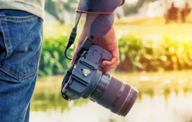 A tourist has his camera at the ready