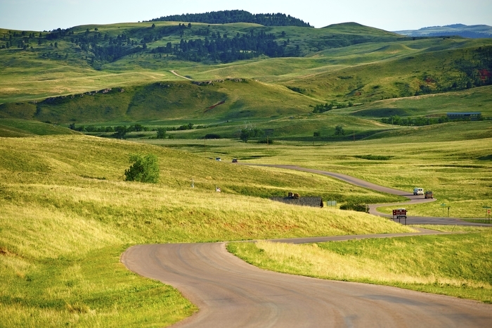 The landscape of Custer State Park hills in South Dakota