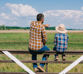 Father and son at a Montana Ranch