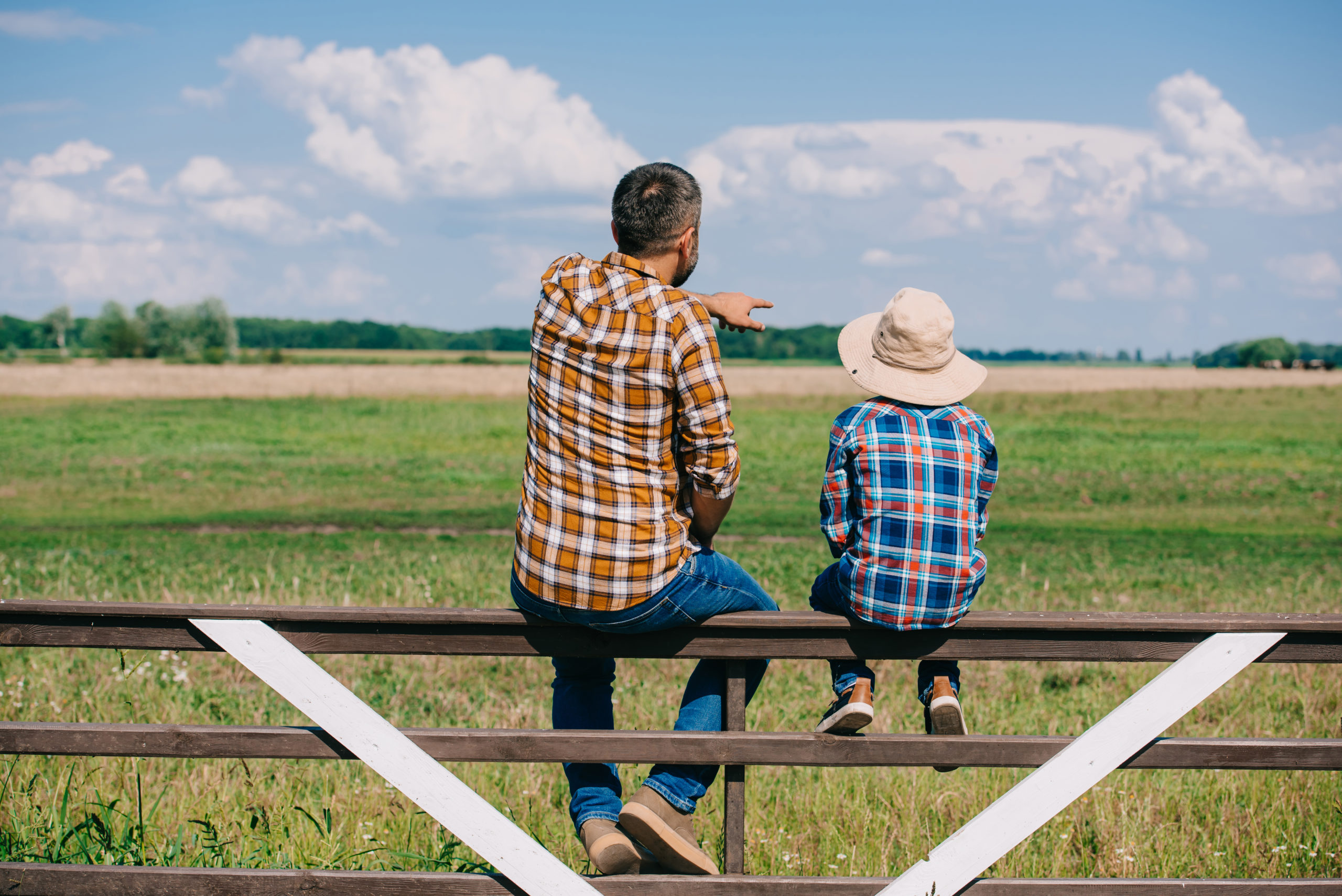 Father and son at a Montana Ranch