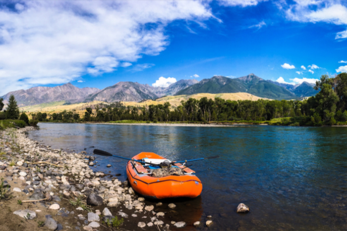 Raft on Yellowstone River