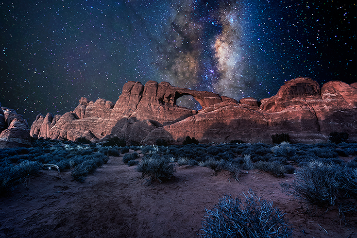 Milky Way Galaxy over Arches National Park, Utah.