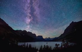 Milky Way over Lake MacDonald in Glacier National Park, Montana.