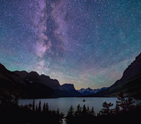Milky Way over Lake MacDonald in Glacier National Park, Montana.