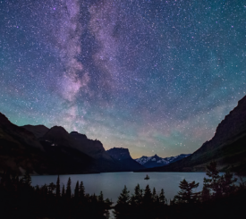 Milky Way over Lake MacDonald in Glacier National Park, Montana.