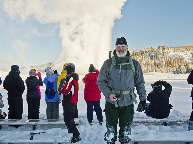 Kurt as Old Faithful erupts