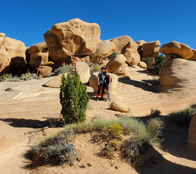 Katie and her husband in the Devils Garden