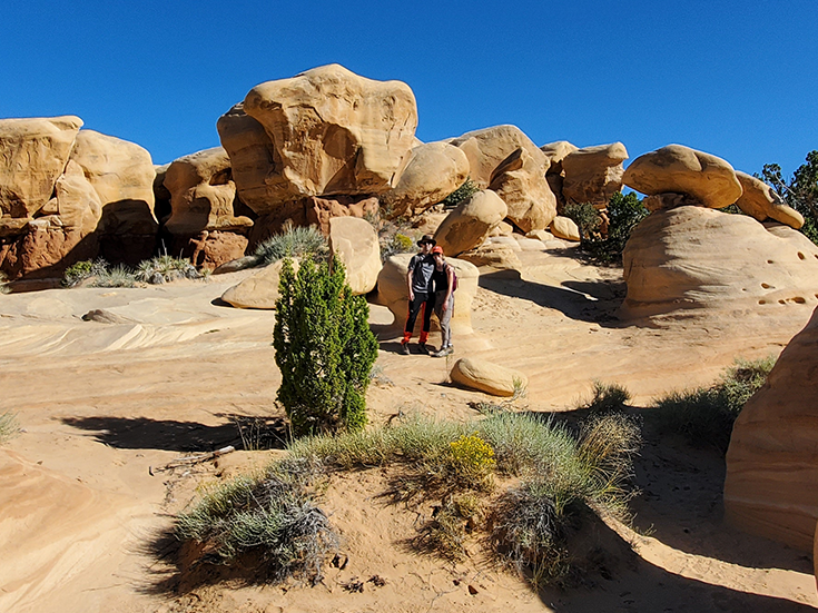 Katie and her husband in the Devils Garden