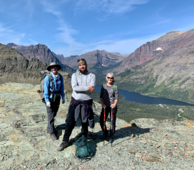 Ryan Smith with fellow travelers in the Rocky Mountains