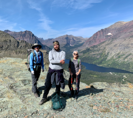 Ryan Smith with fellow travelers in the Rocky Mountains