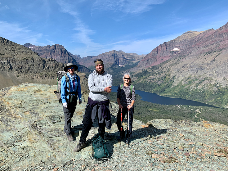 Ryan Smith with fellow travelers in the Rocky Mountains