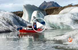 Off the Beaten path guests kayaking near glacier in Alaska