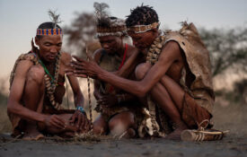 San people, commonly known as Bushmen, in botswana, on safari with off the beaten path travel company