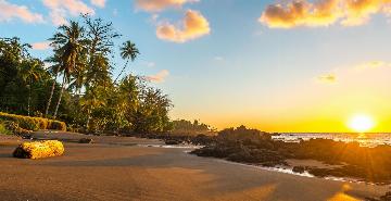 Sunrise on a beach in Corcovado National Park